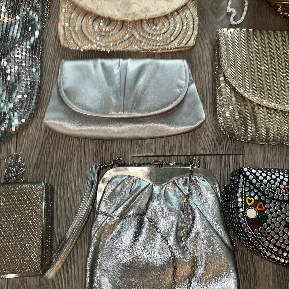Vtg Lot 15 La Regale More Beaded Sequin Mesh Leather Evening Clutch Bag Purses - Picture 3 of 15